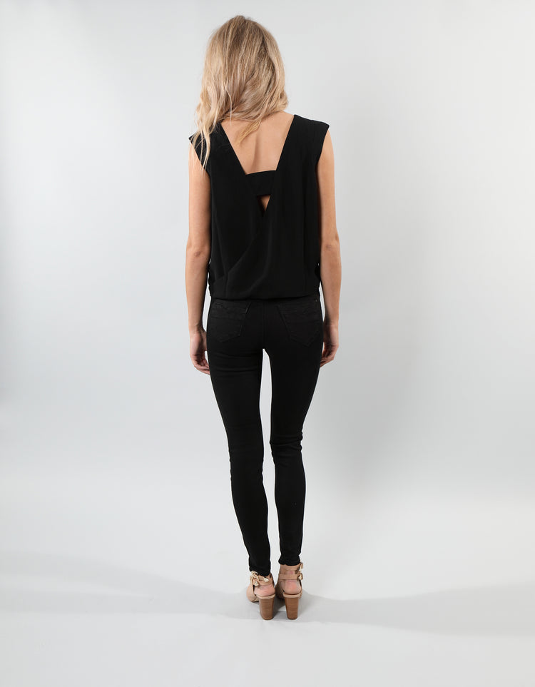 Reed High Waist Skinny Black