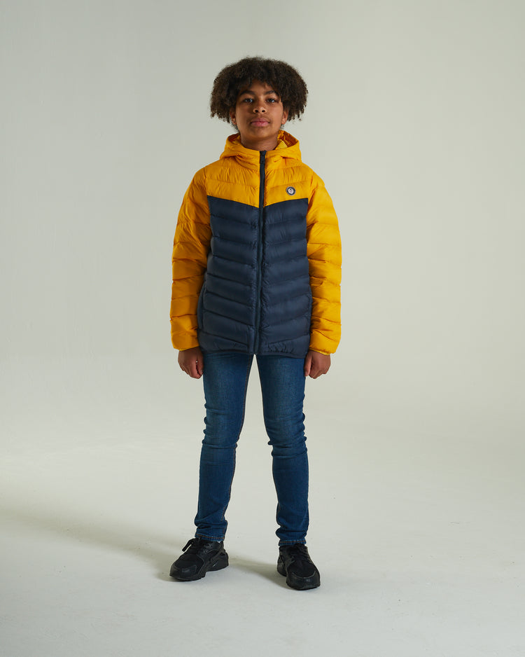 Ajay Puffer Jacket Navy/Yellow