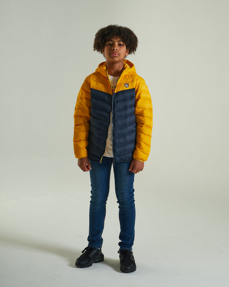 Ajay Puffer Jacket Navy/Yellow