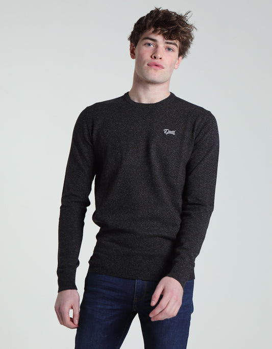Nolan Round Neck Black Melange